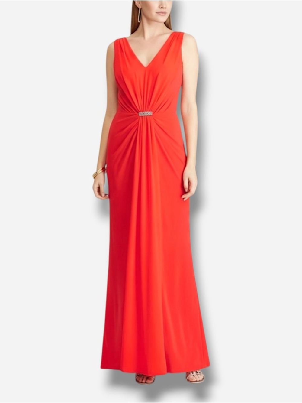 🌸New🌸 Ralph Lauren Sleeveless V-neck Full-length Dress Size 12 NWOT